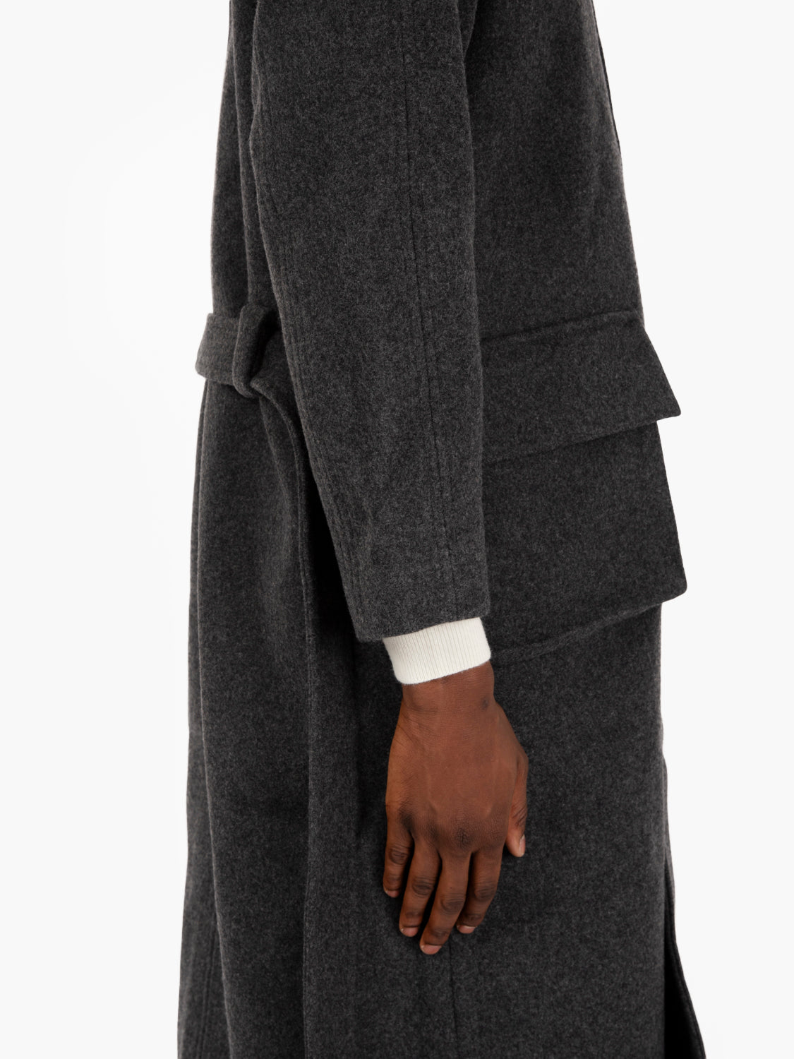 Dark grey recycled wool coat