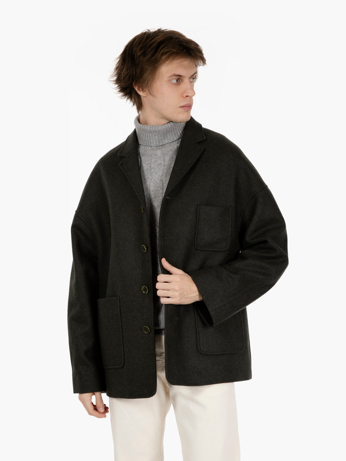 Antwerp jacket with dark forest sash