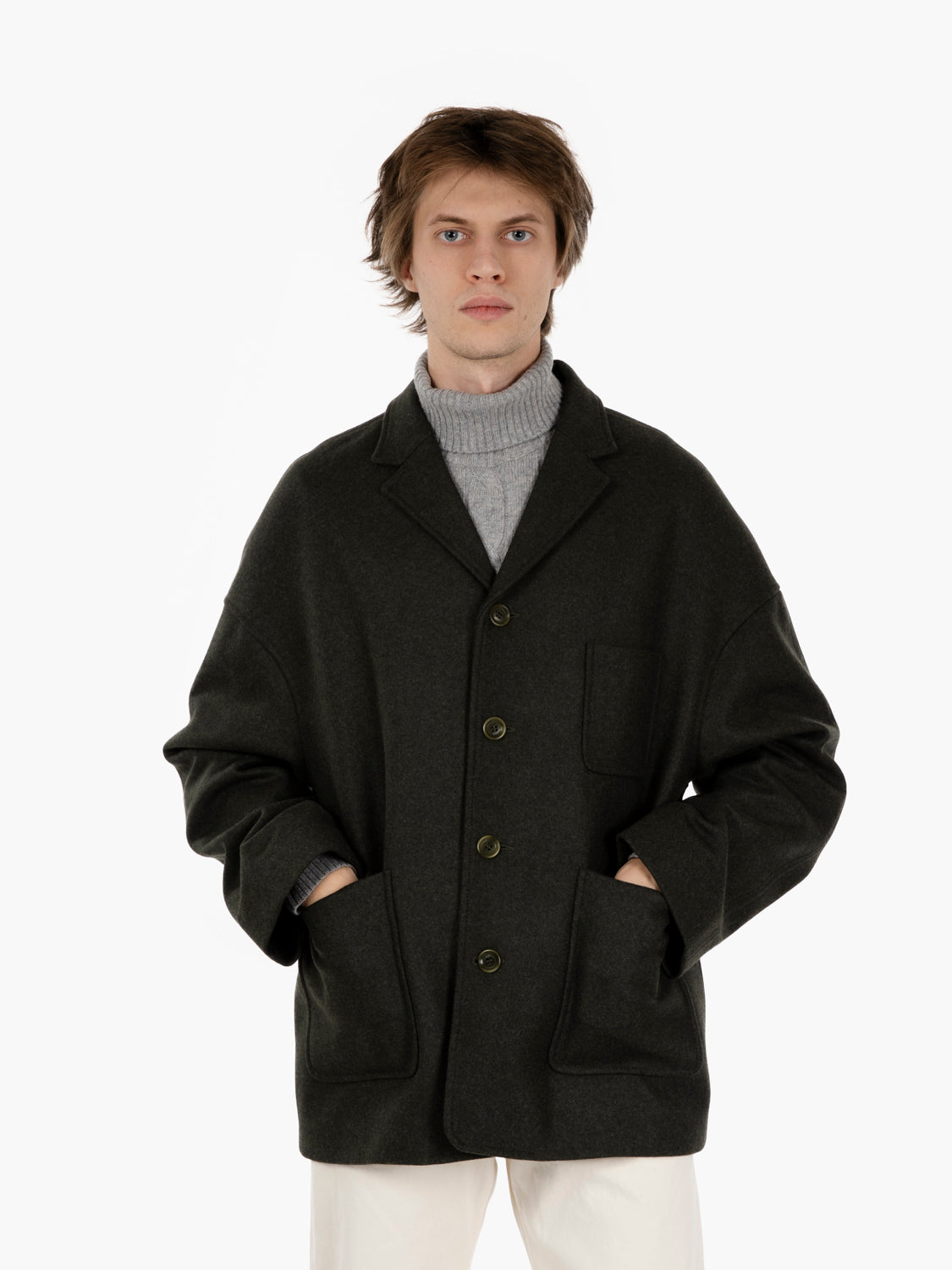 Antwerp jacket with dark forest sash