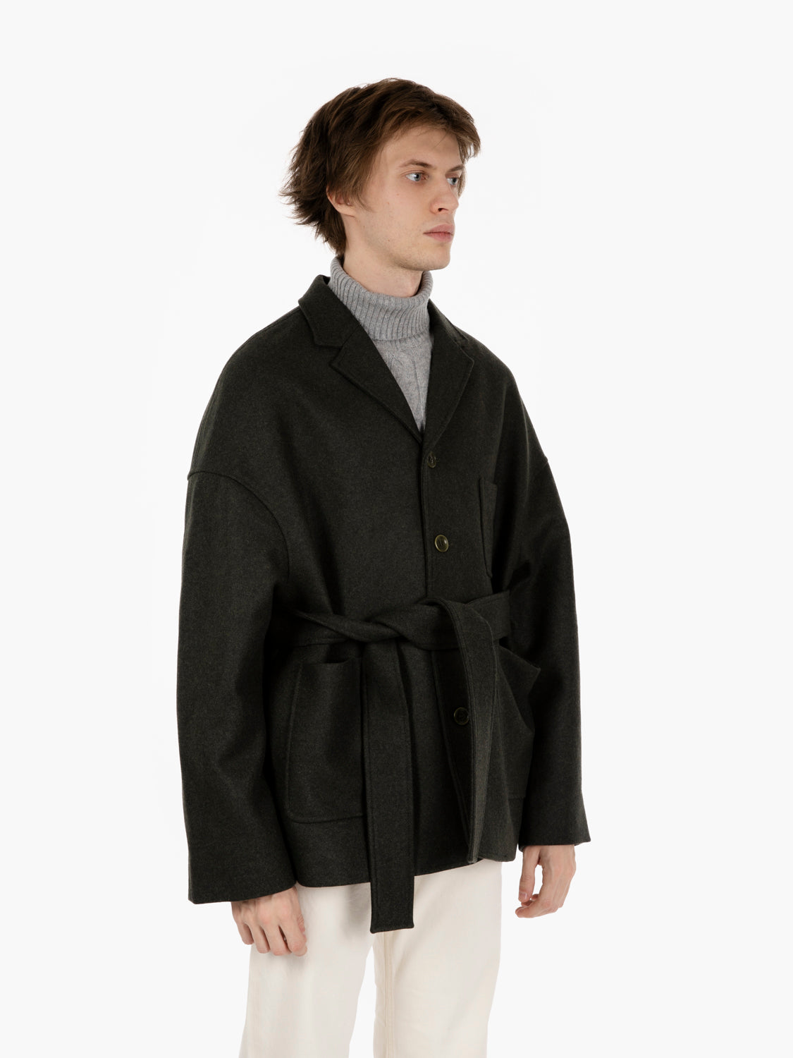 Antwerp jacket with dark forest sash