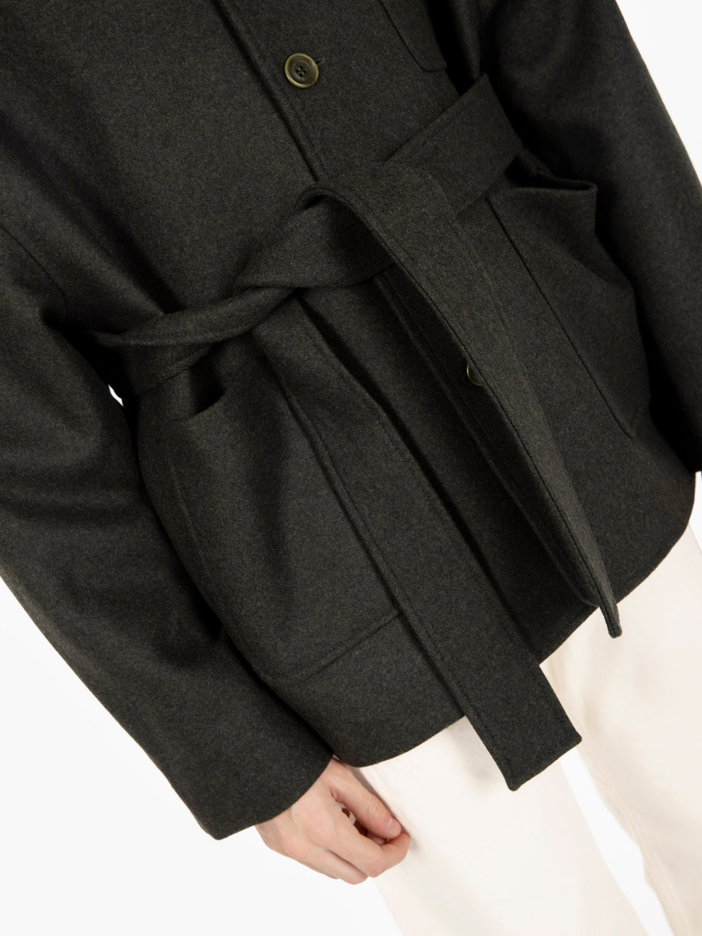 Antwerp jacket with dark forest sash