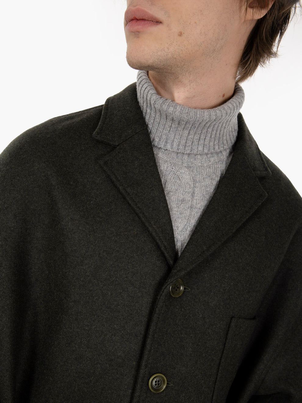 Antwerp jacket with dark forest sash