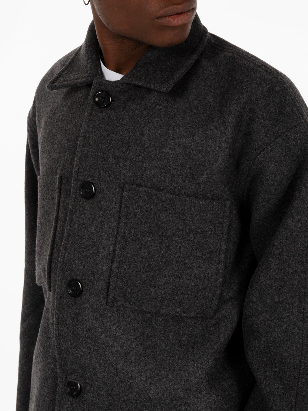Holar Jacket in Recycled Wool Dark Grey