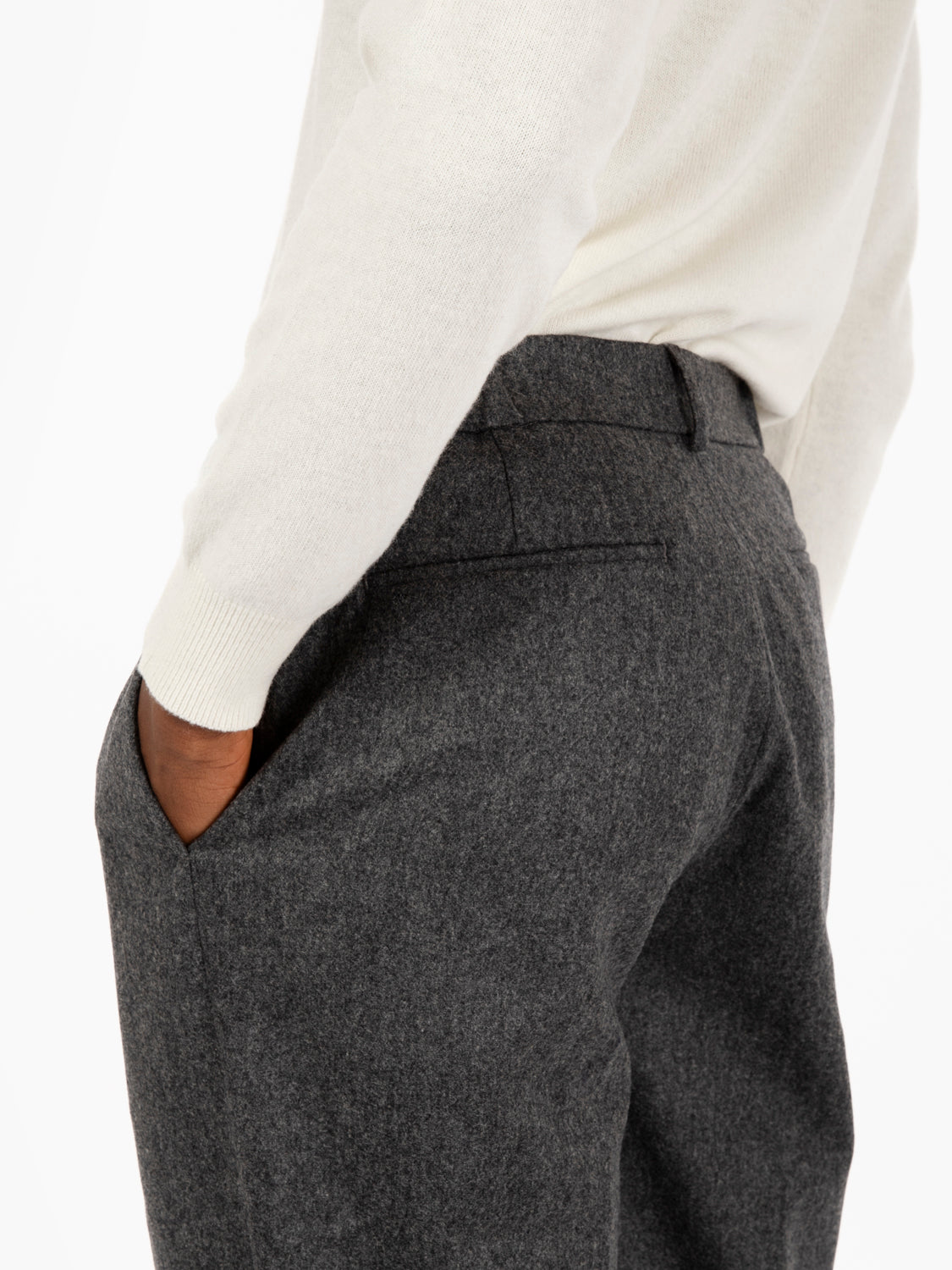Pantaloni Lepic Slate in lana grigio