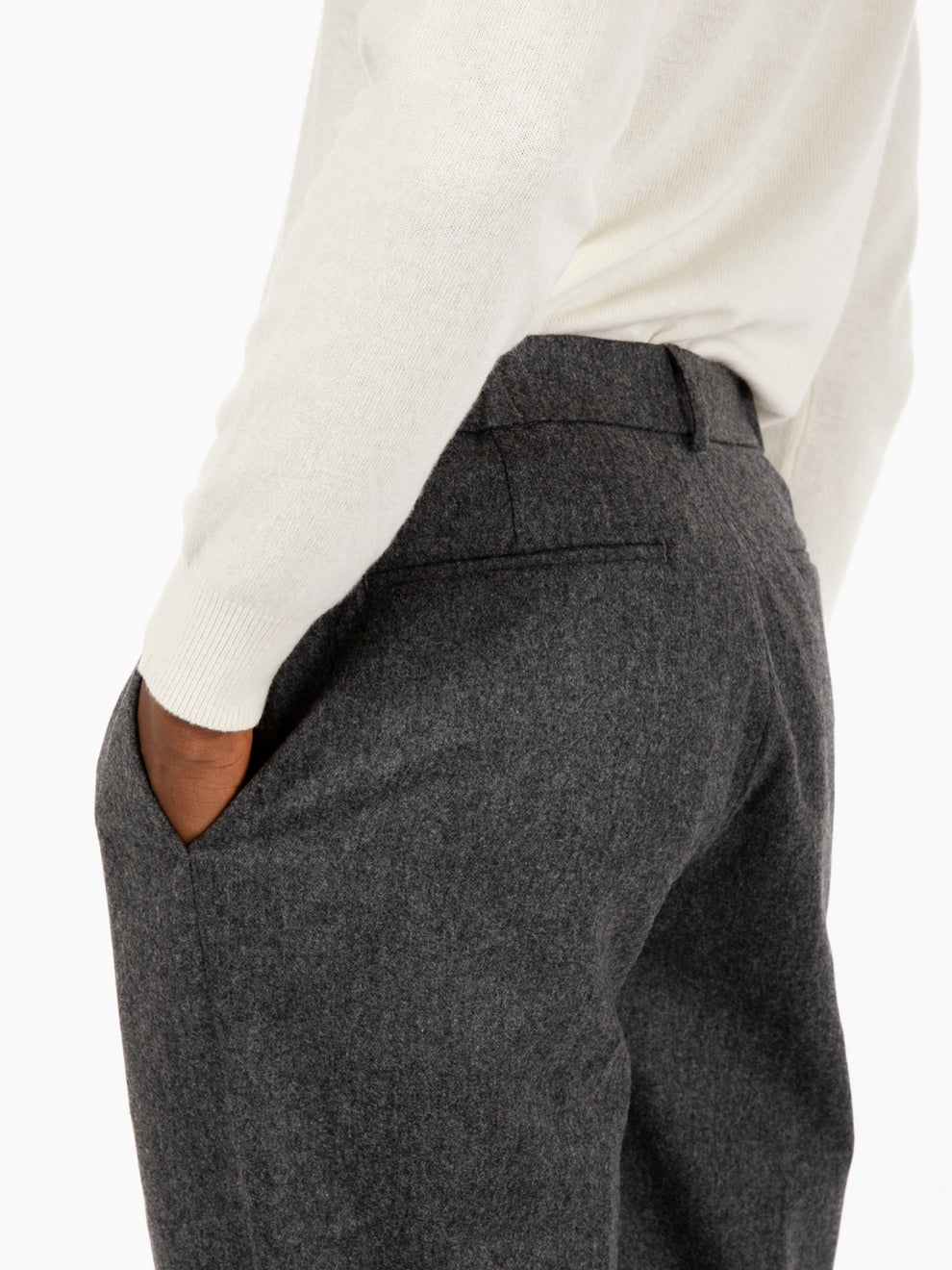 Pantaloni Lepic Slate in lana grigio