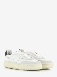 White/black leather sneakers