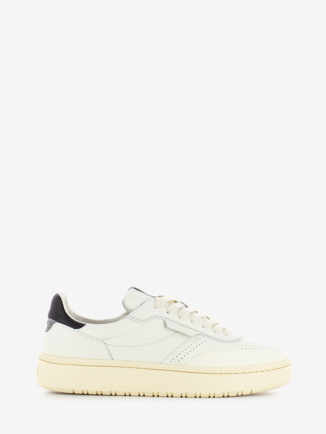 Sneakers in pelle bianco vintage e nero