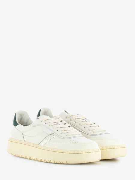 Sneakers in pelle bianco vintage e verde