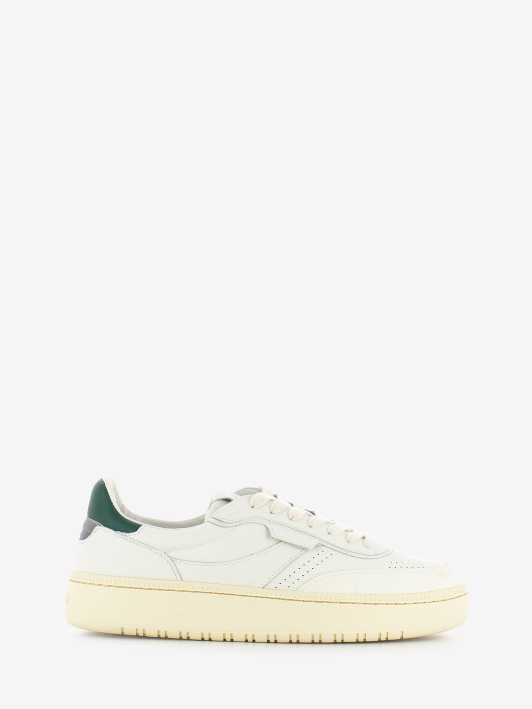 Sneakers in pelle bianco vintage e verde