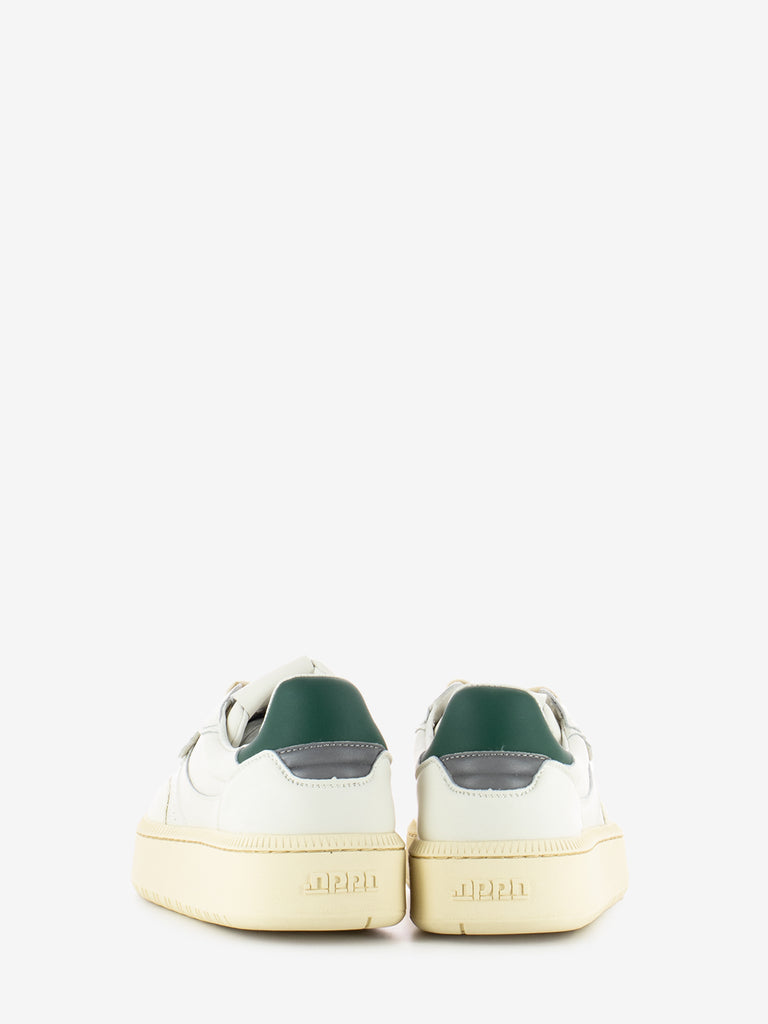 NPPN - Sneakers in pelle bianco vintage e verde