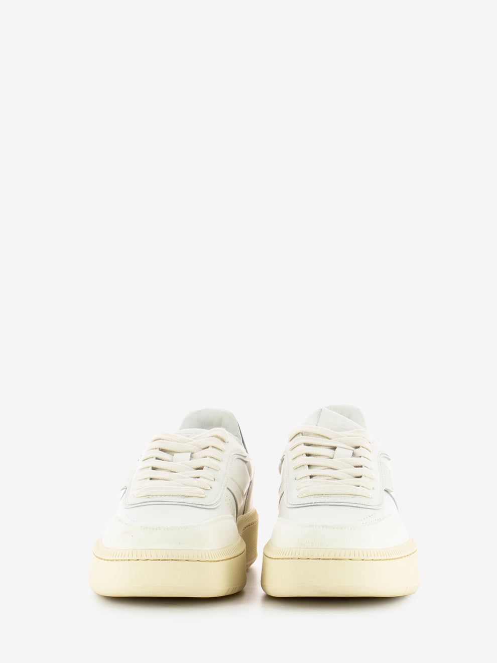 Sneakers in pelle bianco vintage e verde