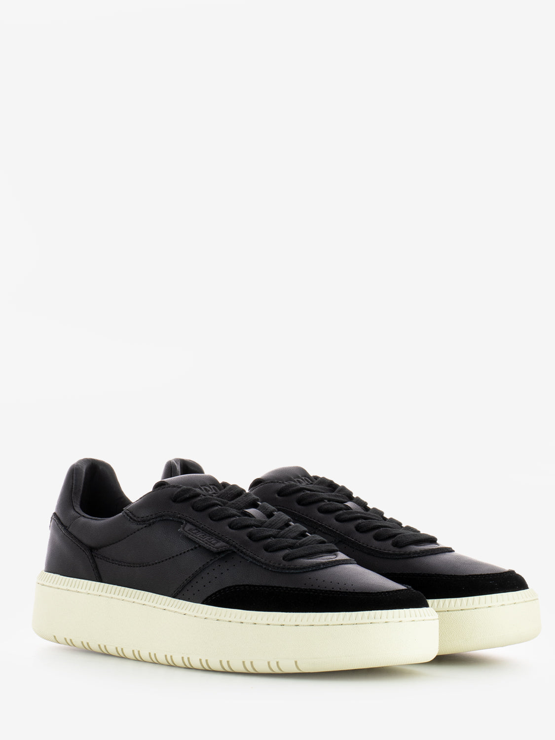 Black leather sneakers