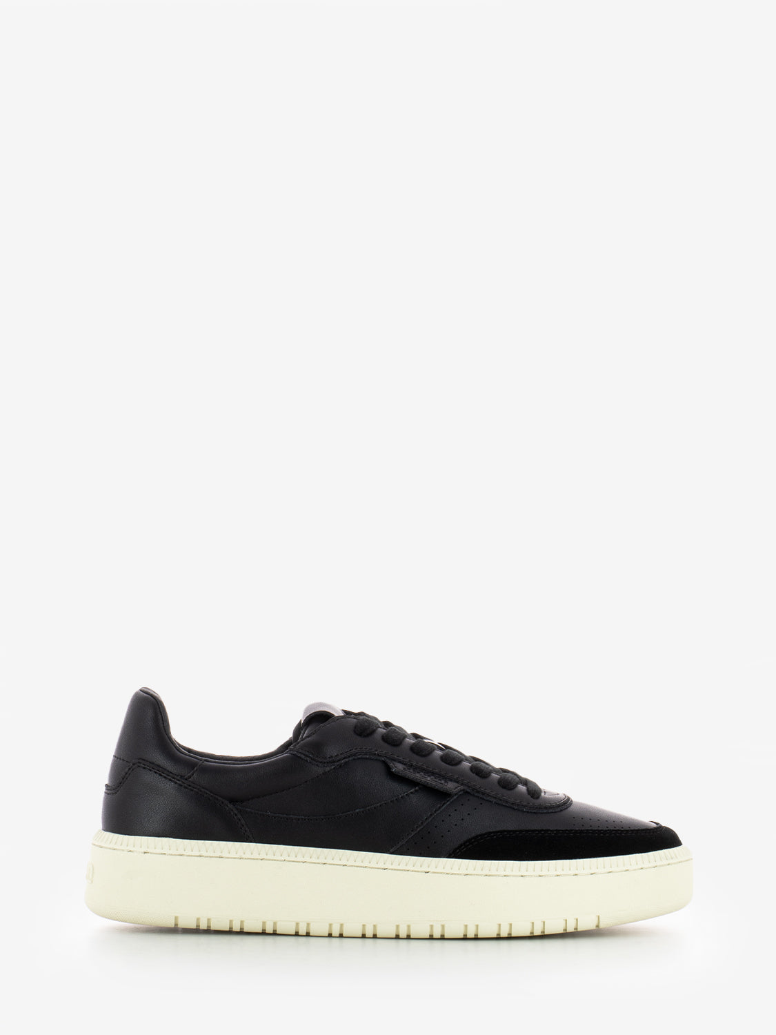Black leather sneakers