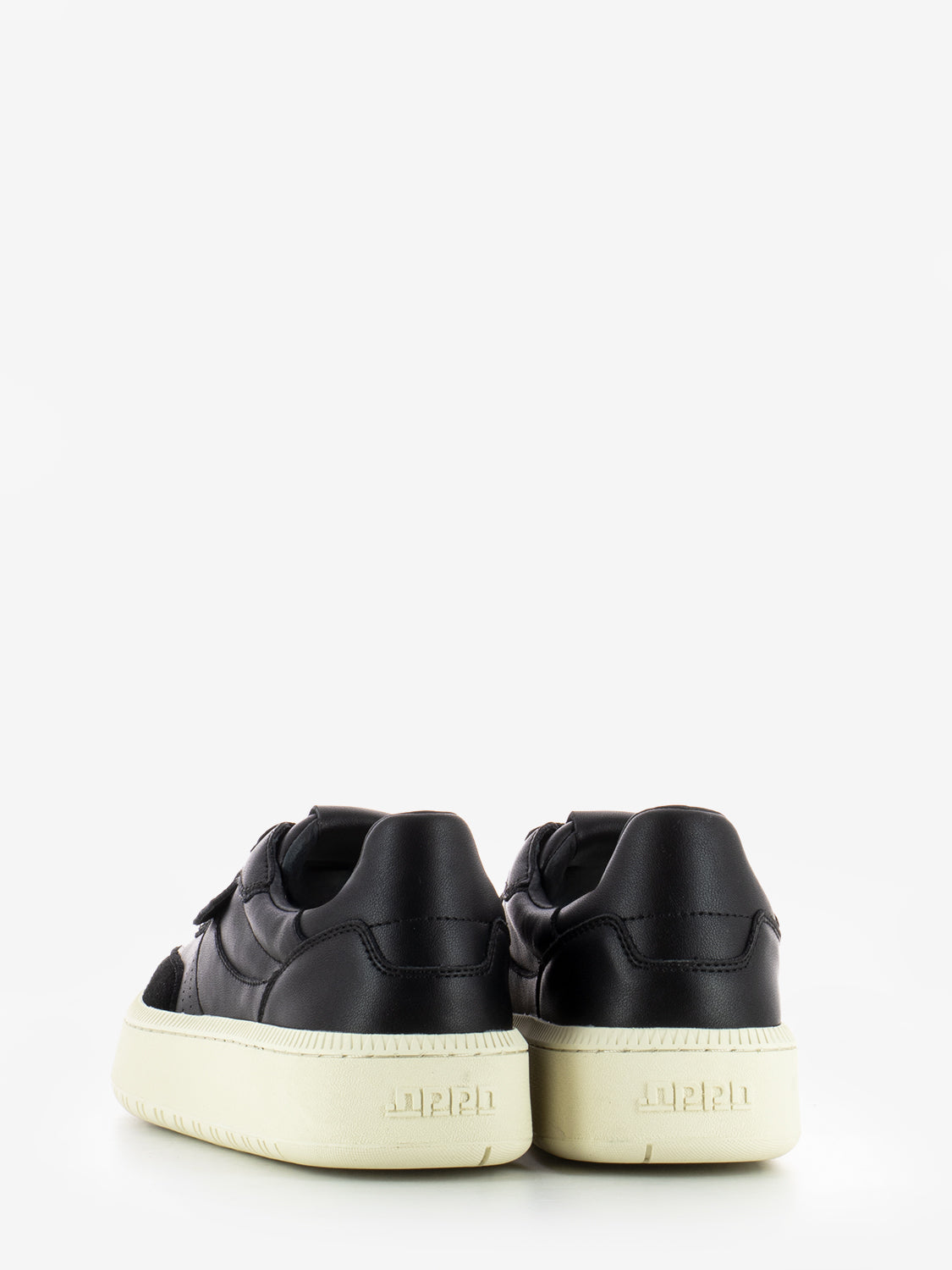 Black leather sneakers