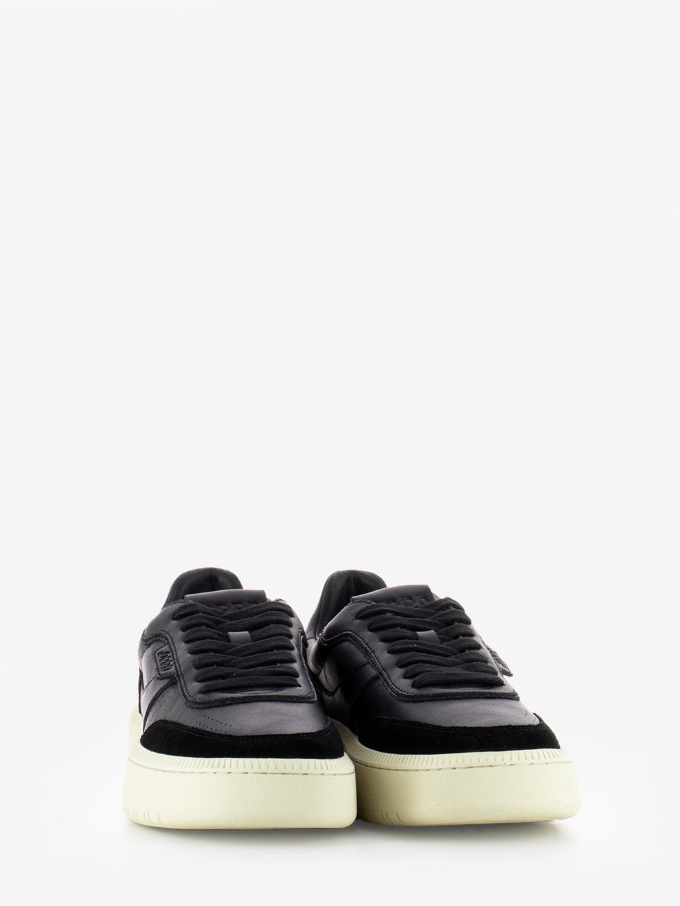 Black leather sneakers