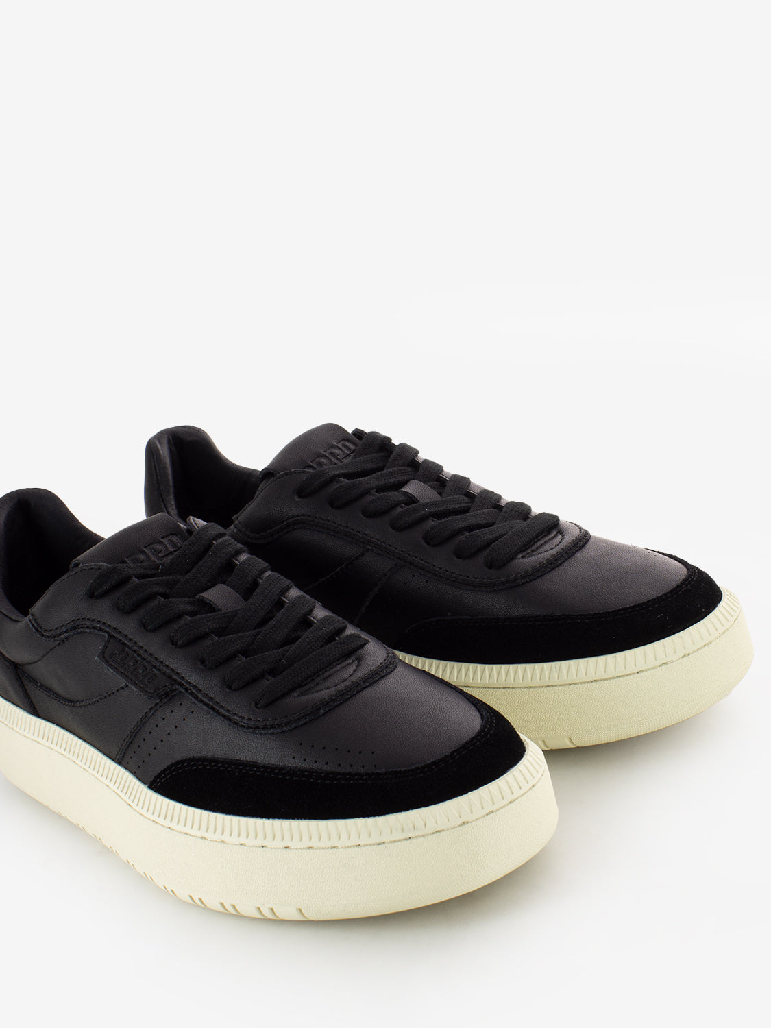 Black leather sneakers