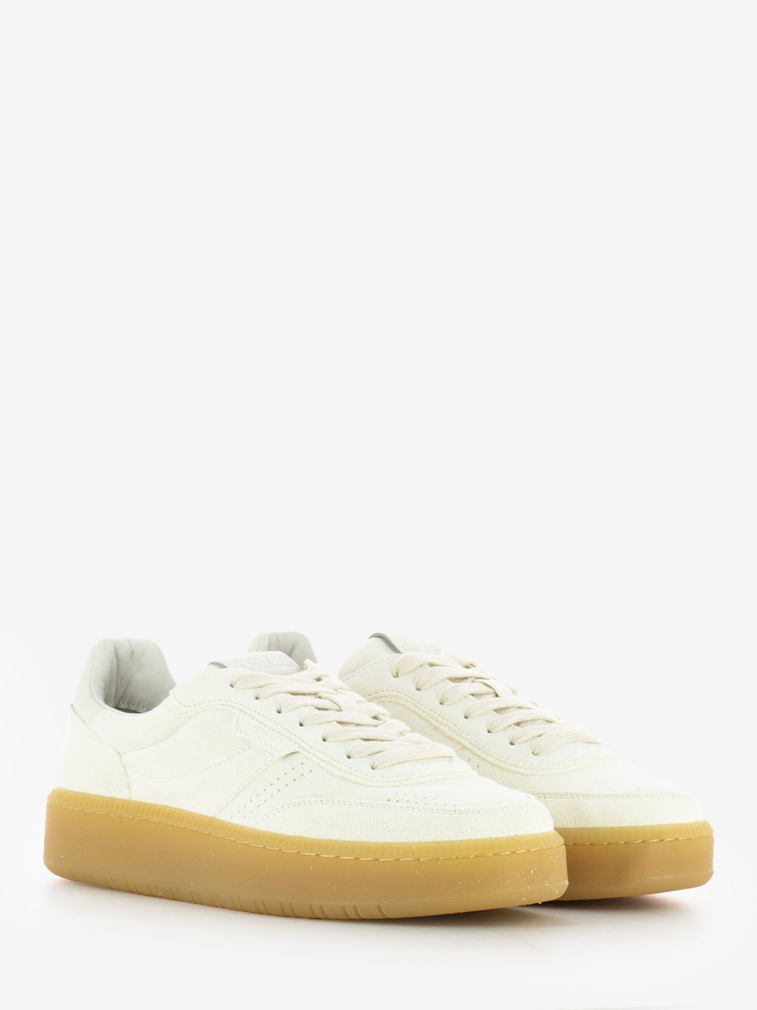 Cream suede sneakers