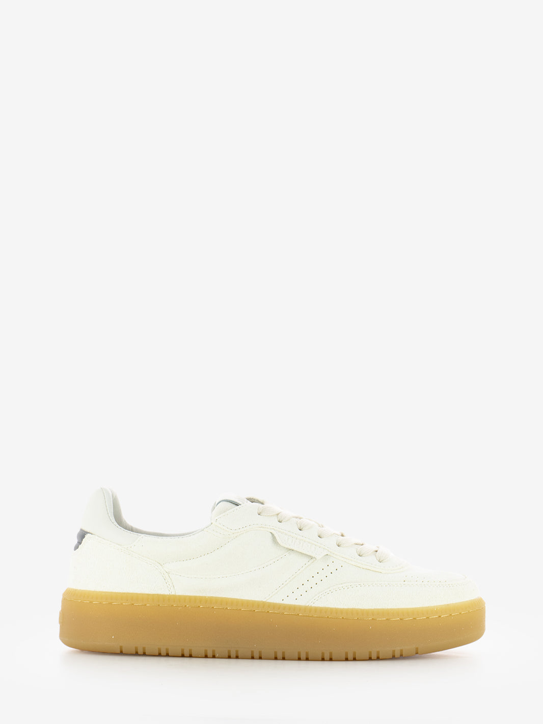 Cream suede sneakers