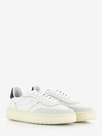 White / black leather suede sneakers