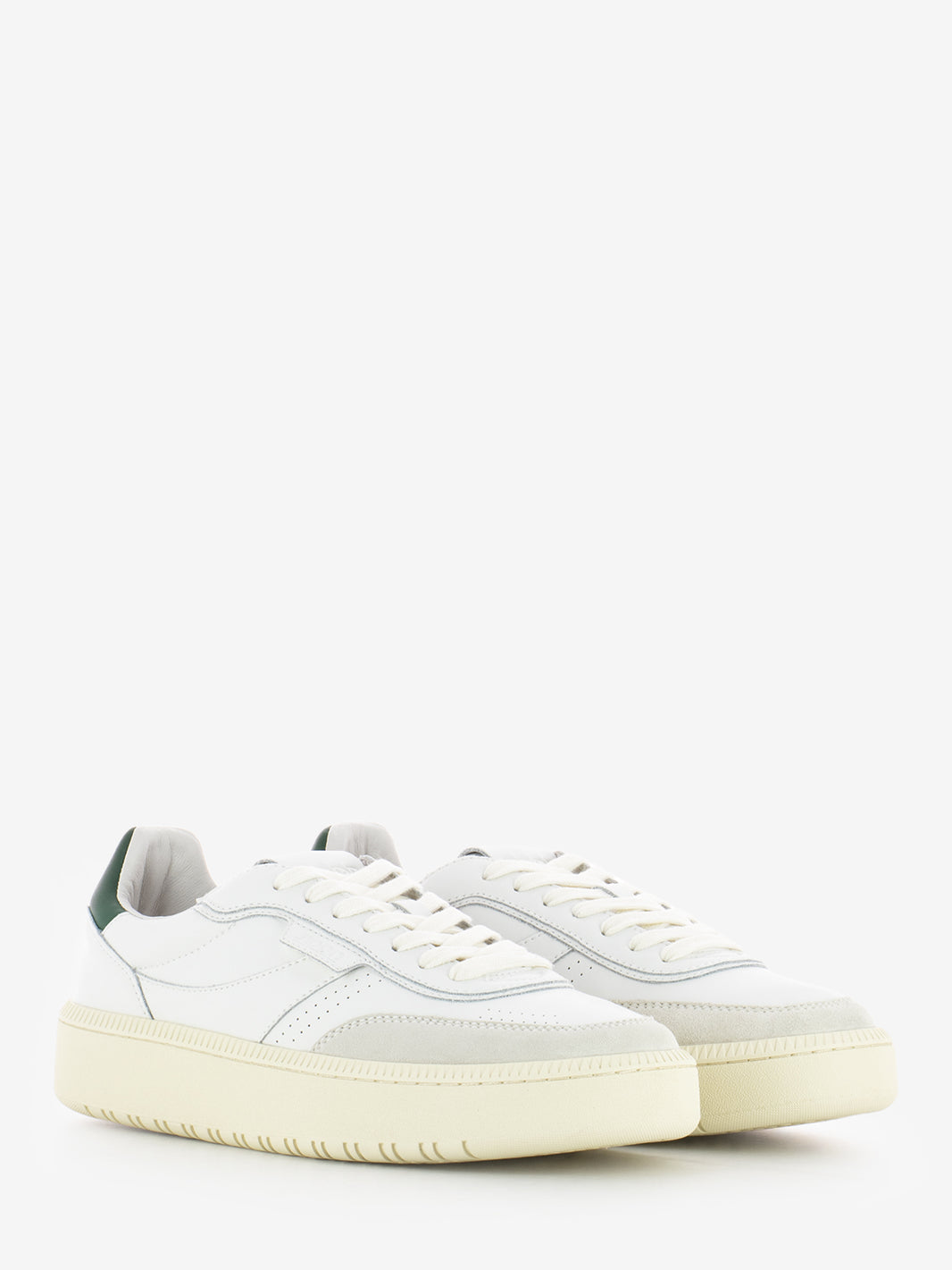 Sneakers leather suede white / green