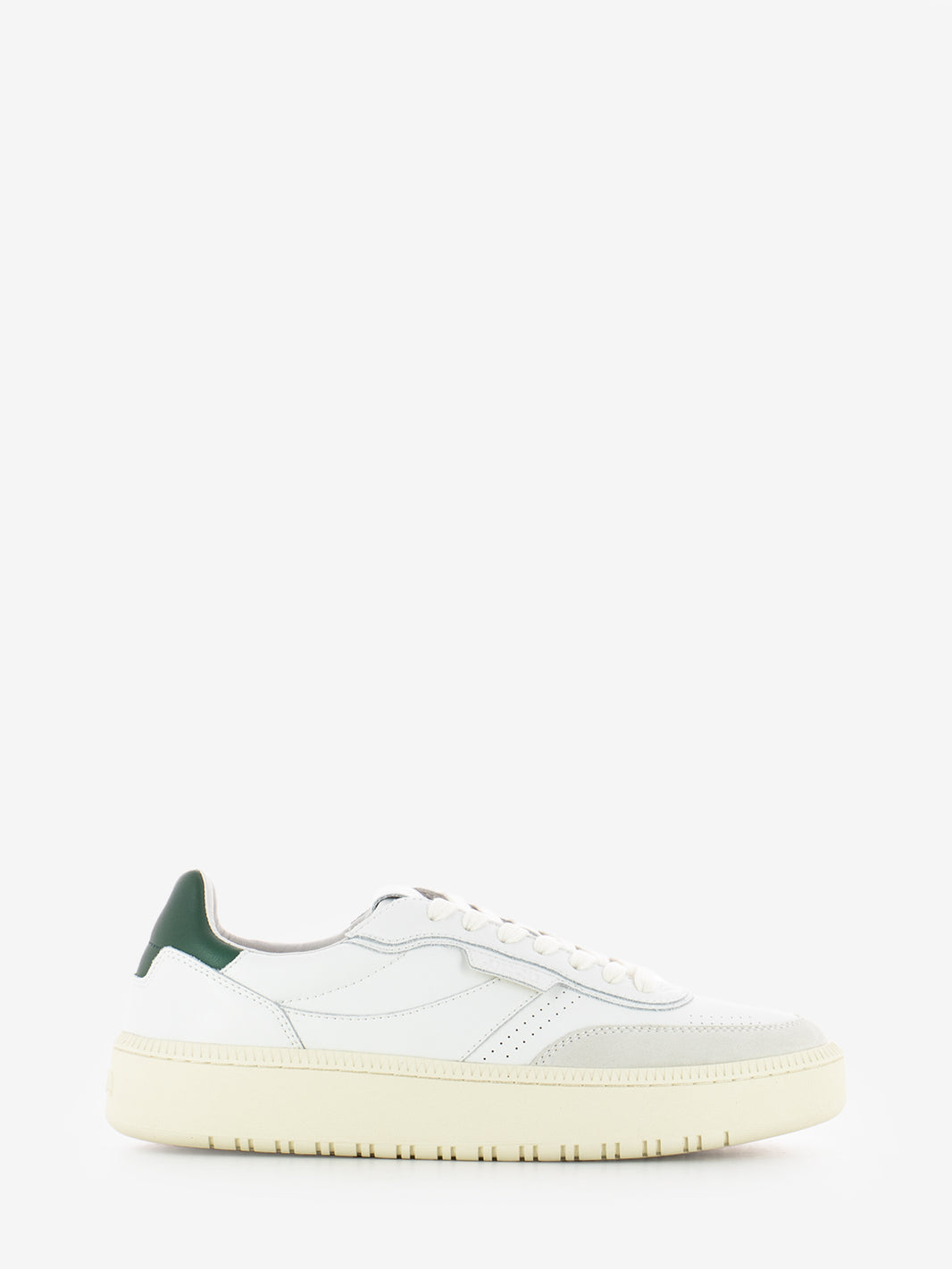 Sneakers leather suede white / green