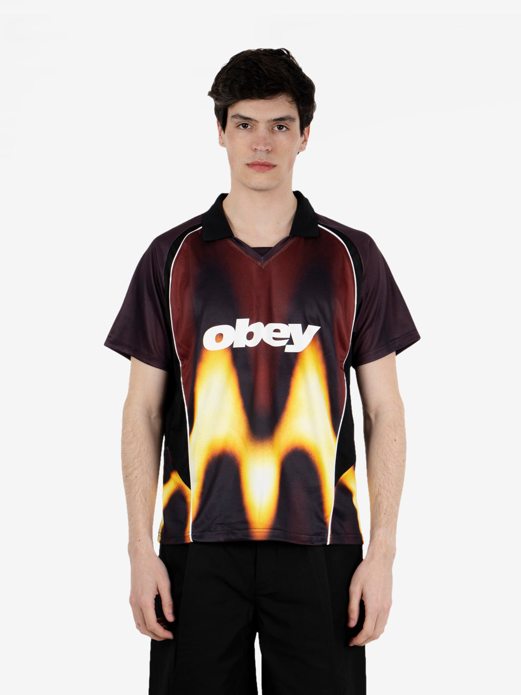Blurred Soccer jersey burnt red multi