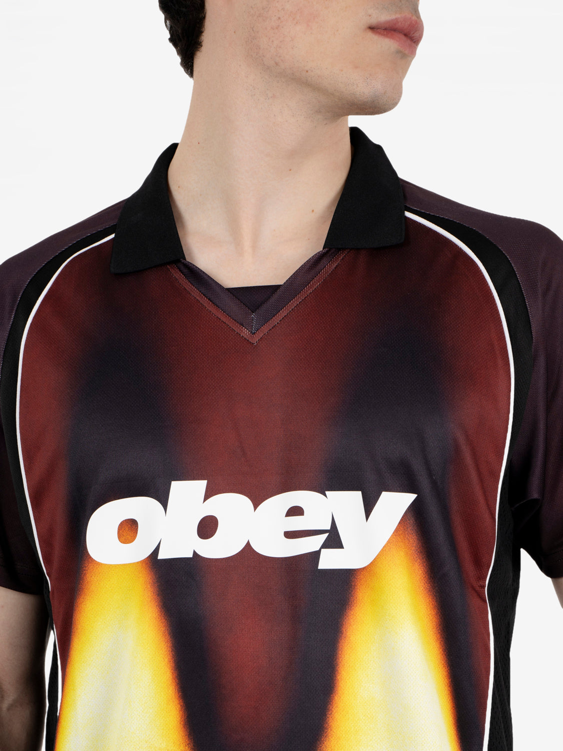 Blurred Soccer jersey burnt red multi