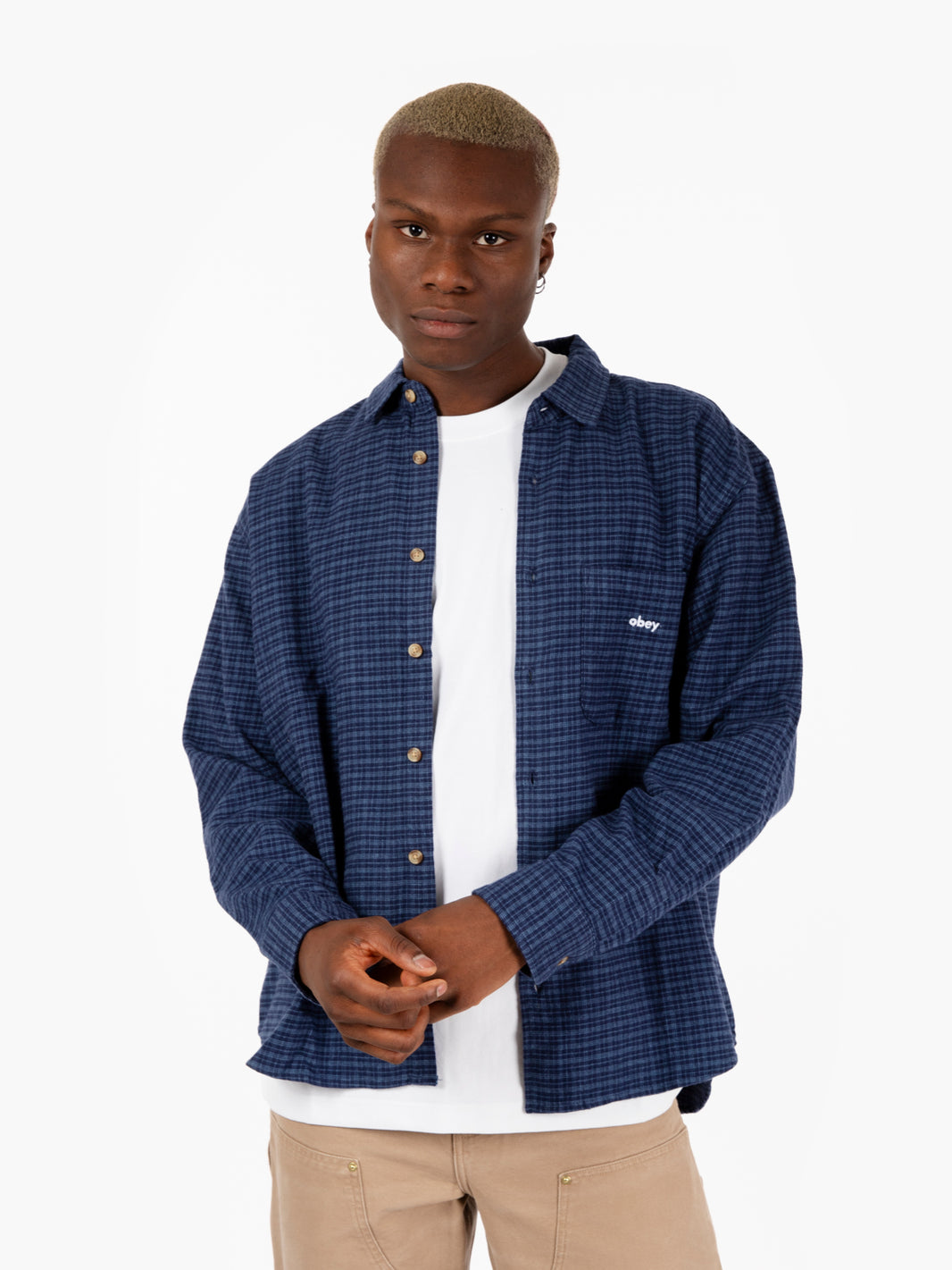 Bigwig knox woven academy navy multi shirt