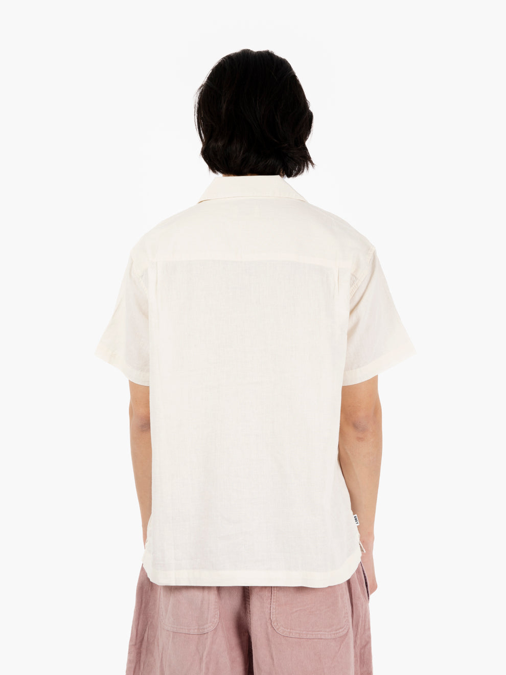 Frances woven shirt S/S unbleached beige / brown