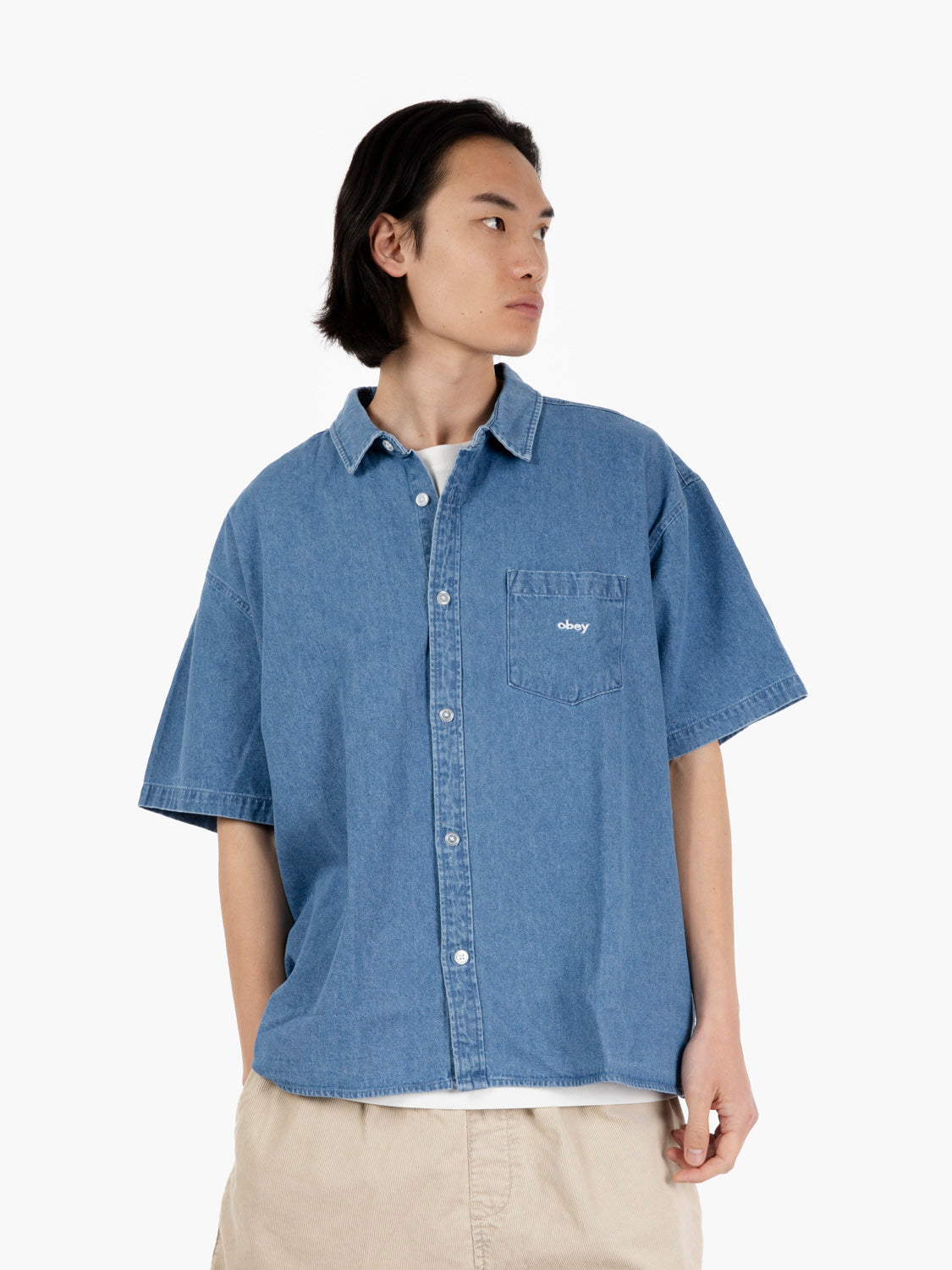 Bigwig light indigo short sleeve denim shirt