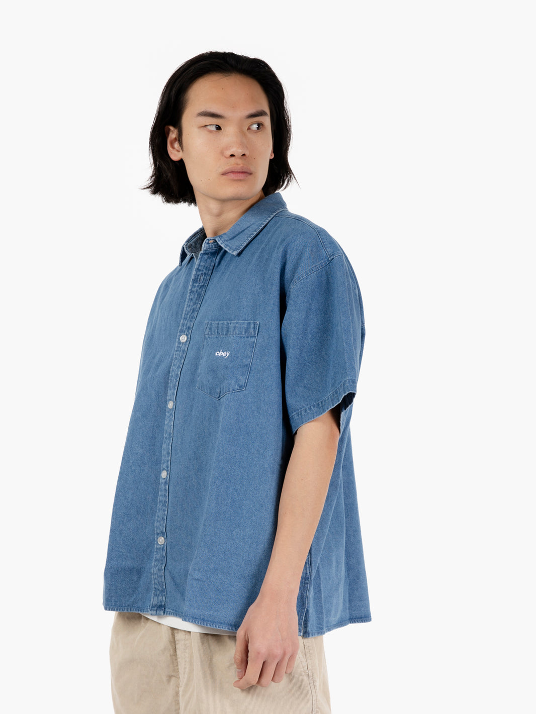 Bigwig light indigo short sleeve denim shirt