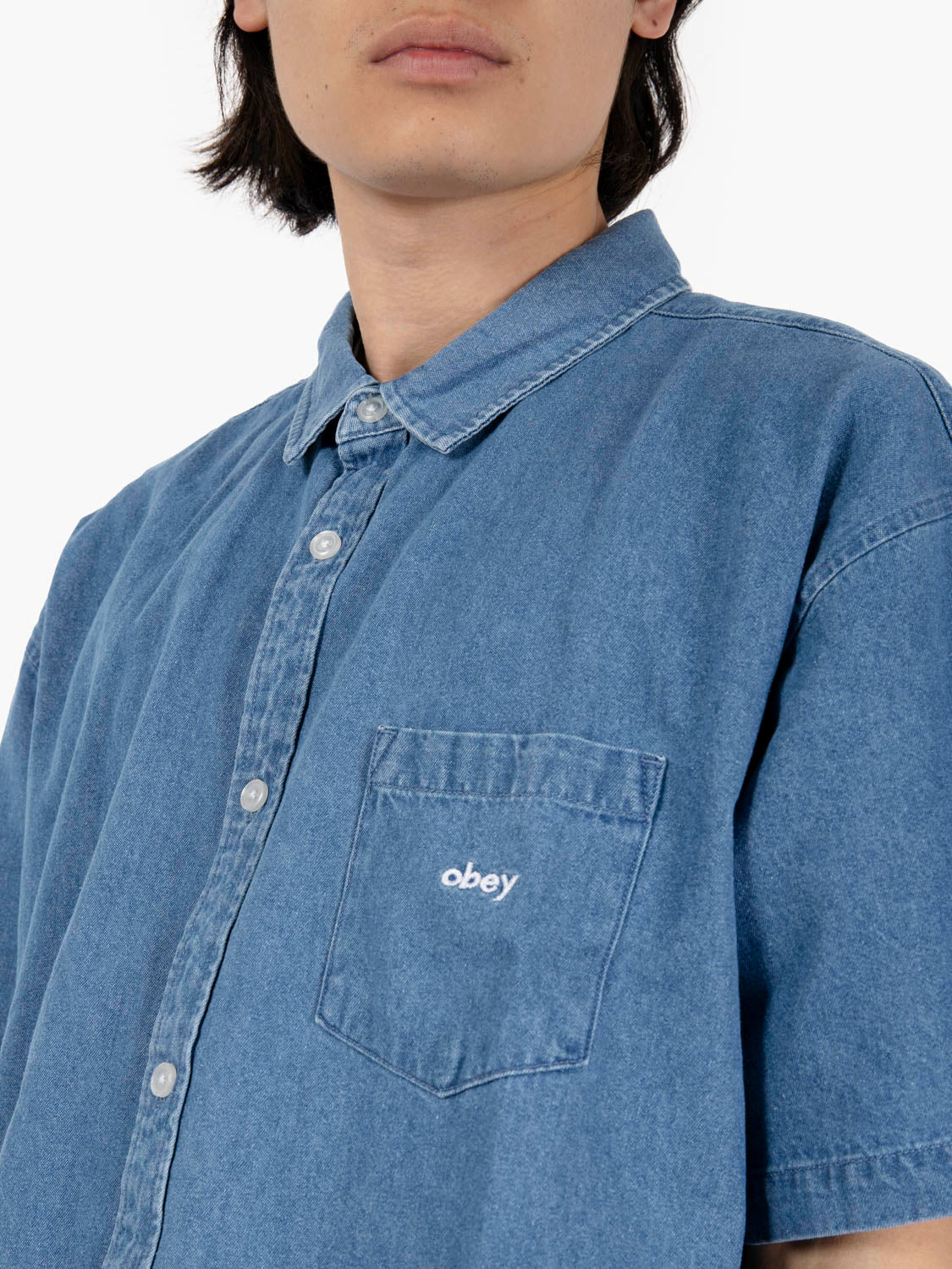Bigwig light indigo short sleeve denim shirt