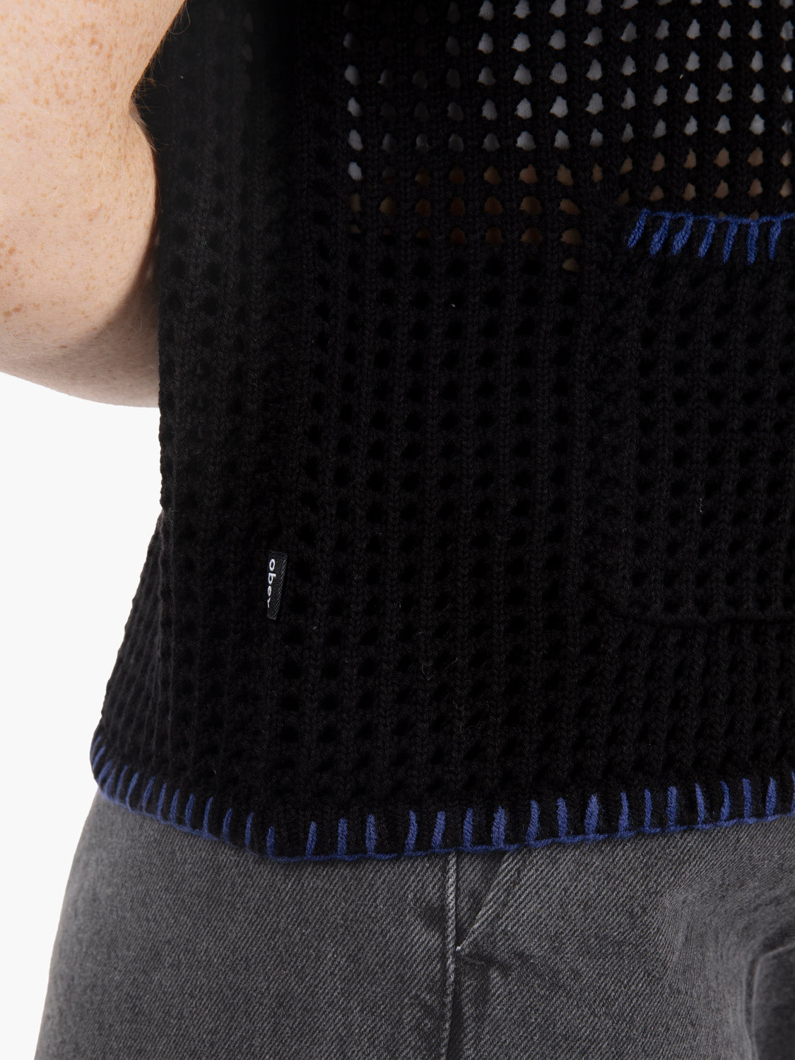 Camicia Pilar crochet black / blue