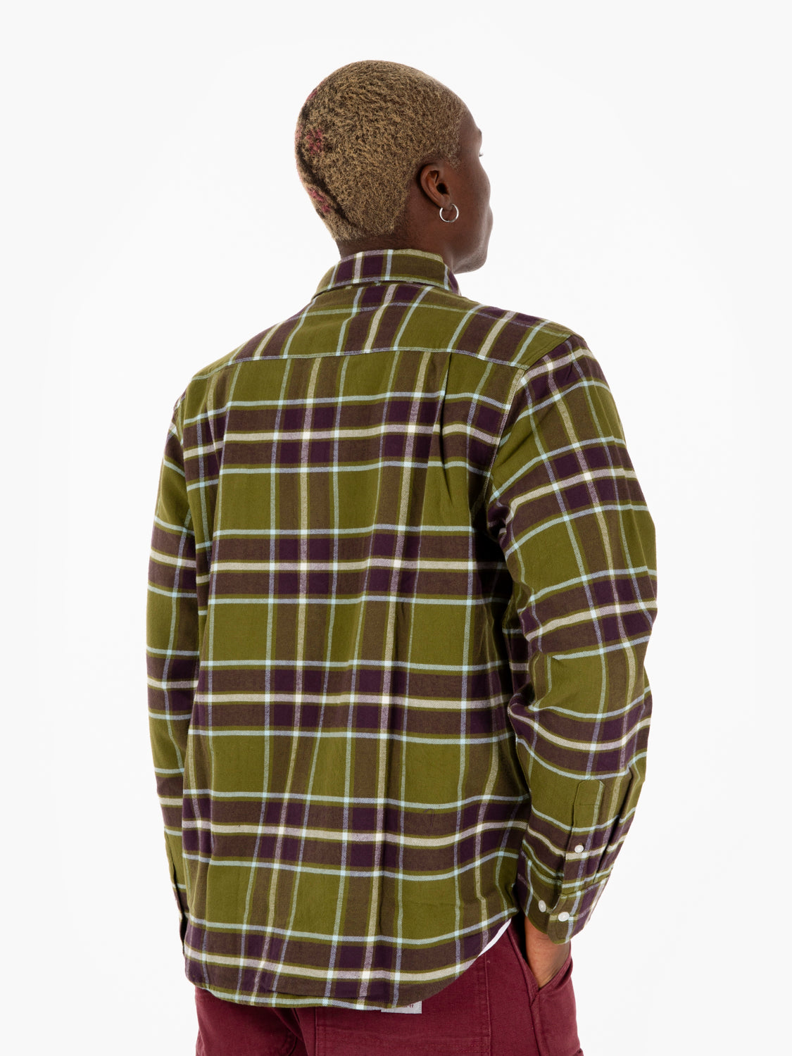 Wilson woven moos green multi shirt