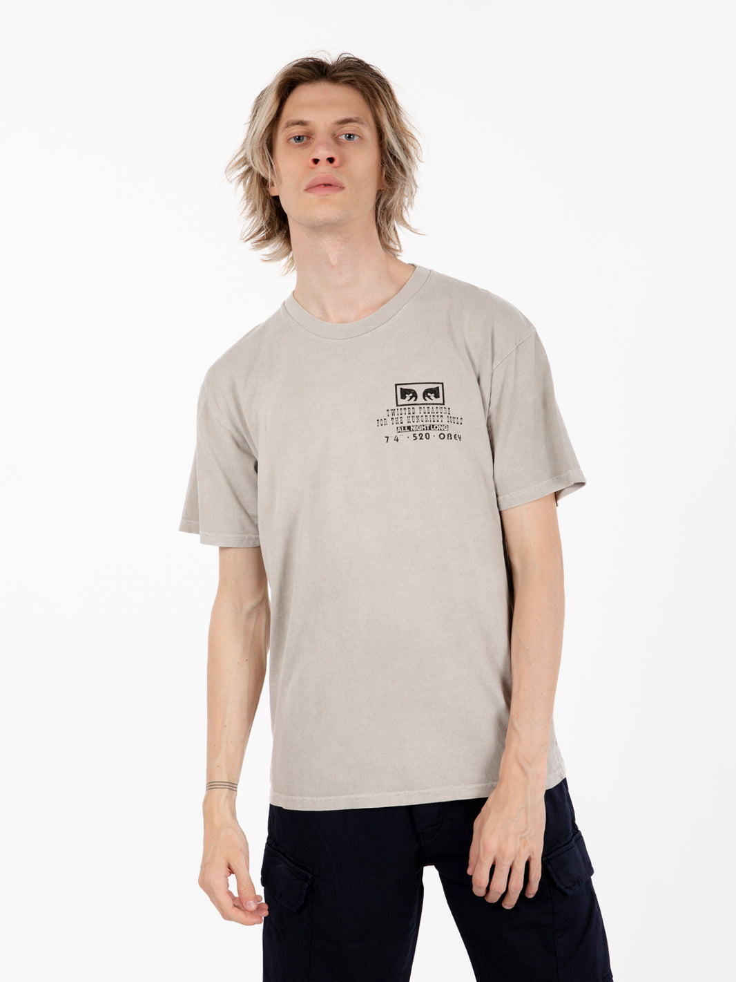 Classic Twisted Pleasure pigment silver gray t-shirt