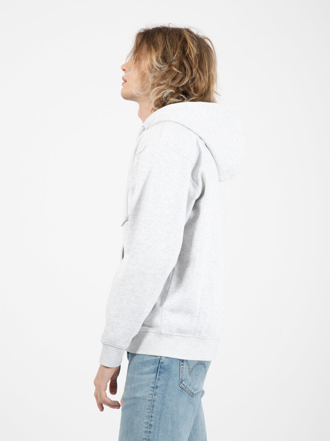 Established works eye zip hood ash grey