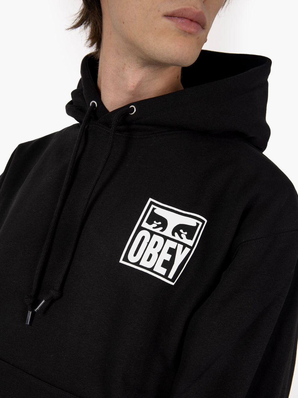 Eyes Icon Hood Fleece black