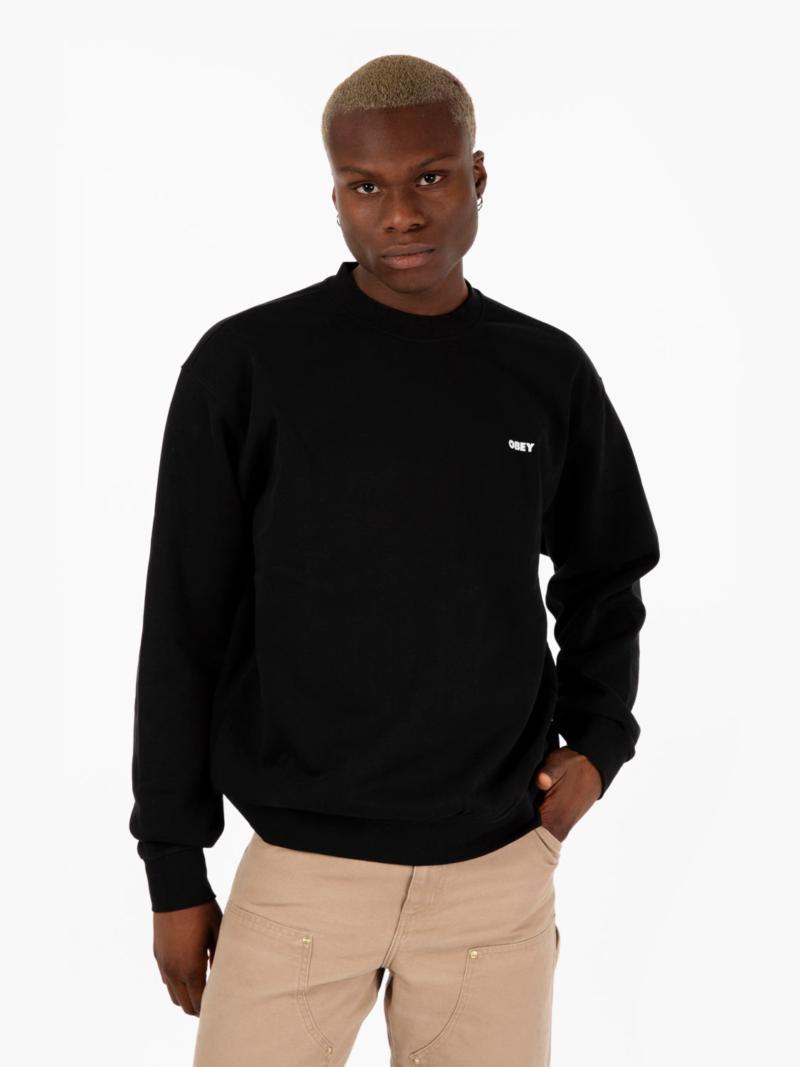 Bold Crew Fleece Black Sweatshirt