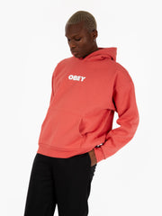 OBEY - Felpa bold extra heavy mineral red