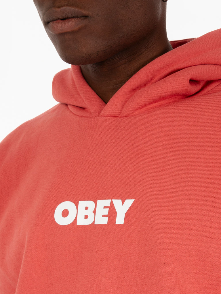 OBEY - Felpa bold extra heavy mineral red