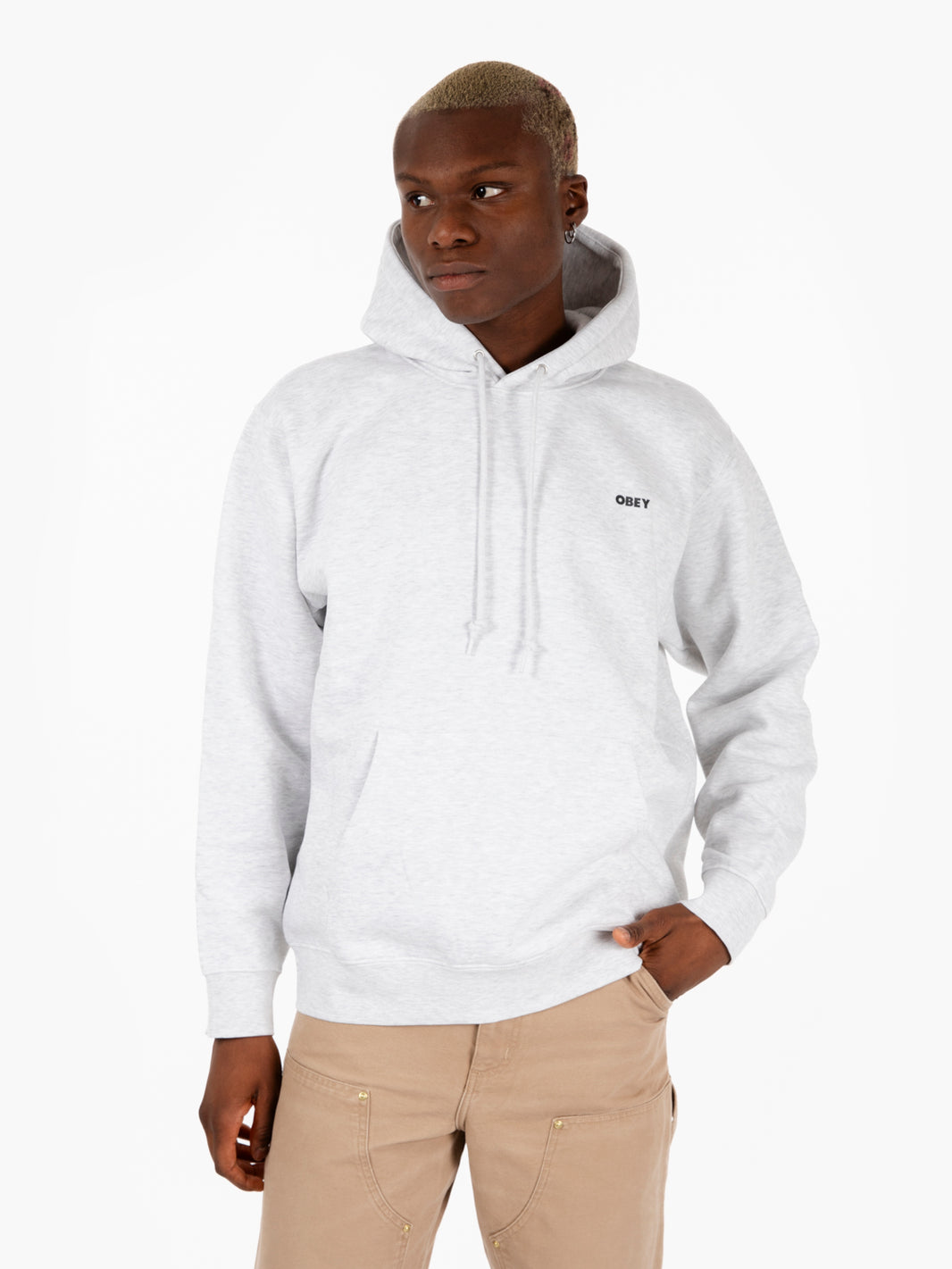Felpa bold hood fleece heather grey
