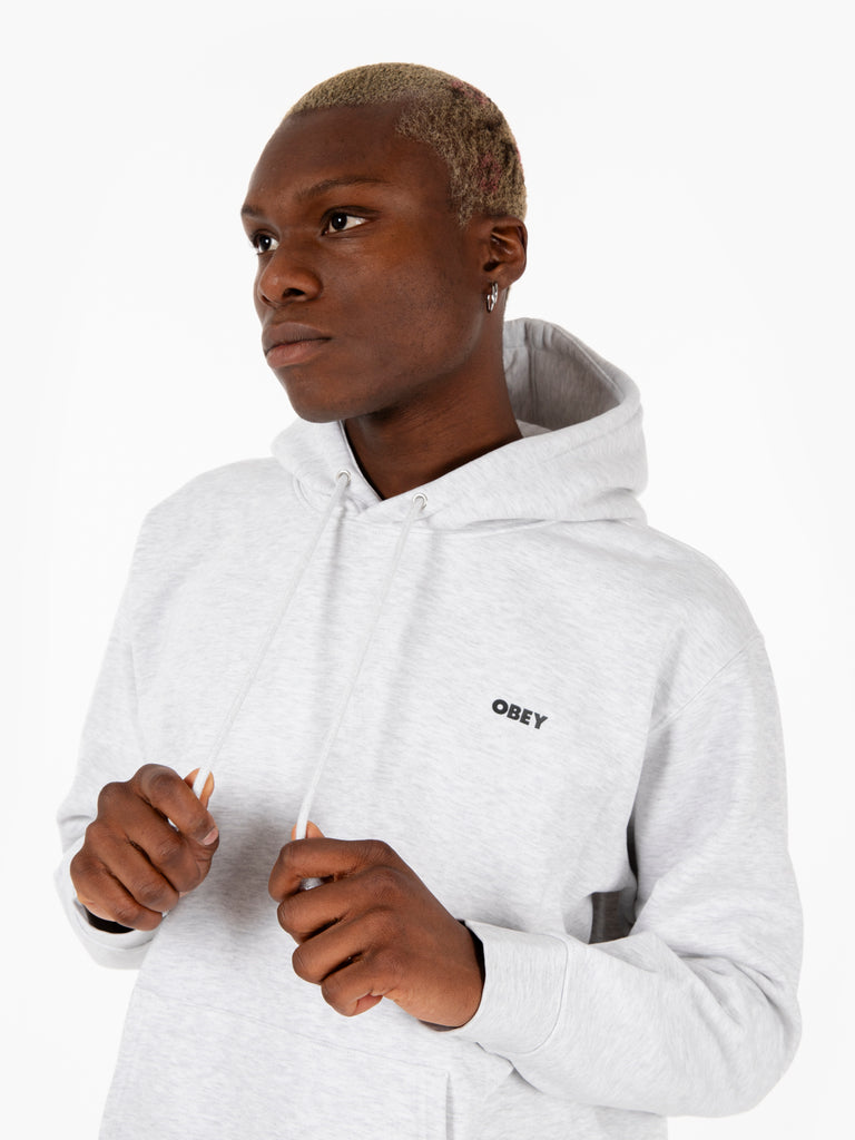 OBEY - Felpa bold hood fleece heather grey