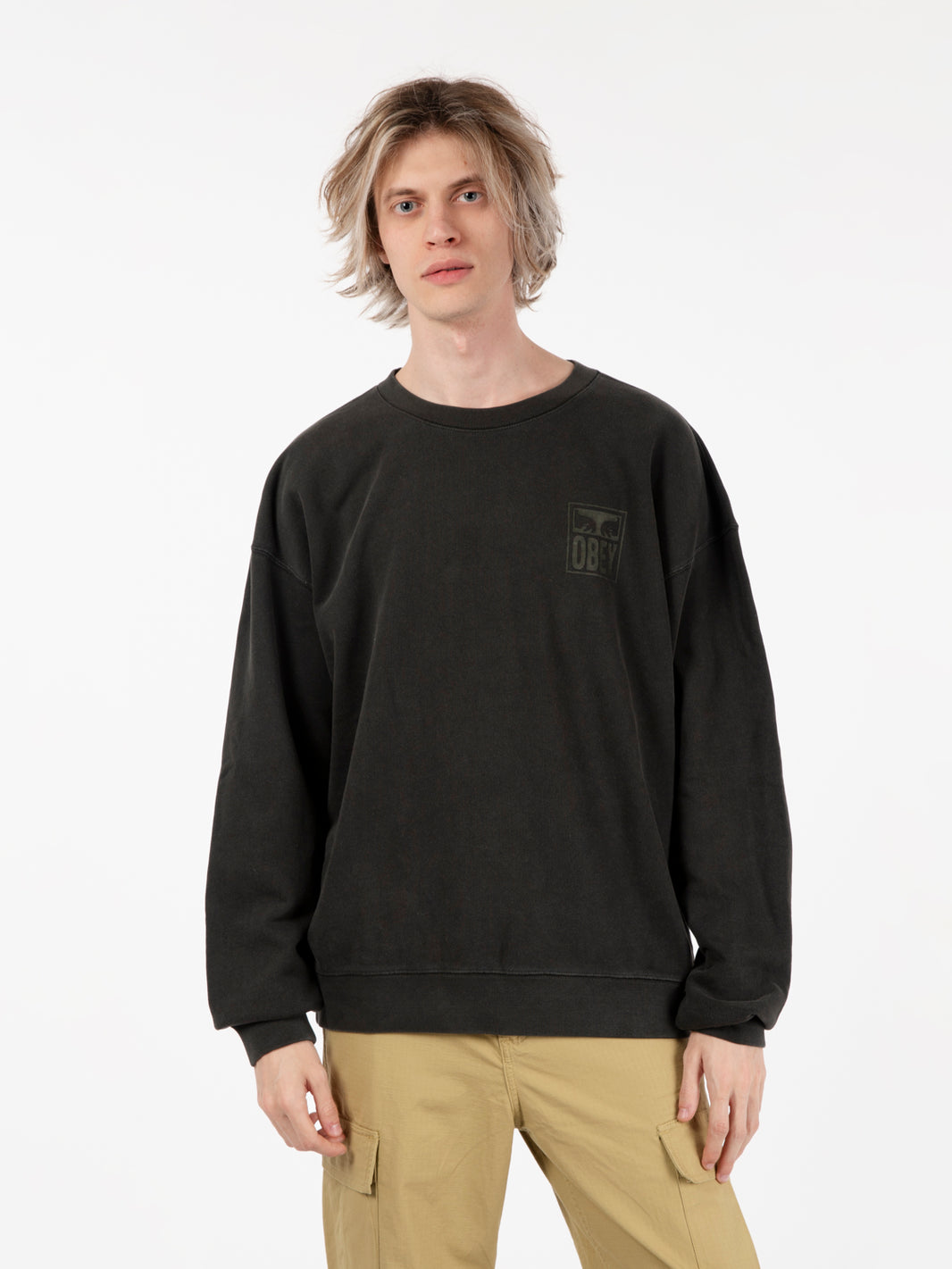 Pigment Eyes crew sweatshirt extra heavy pirate black