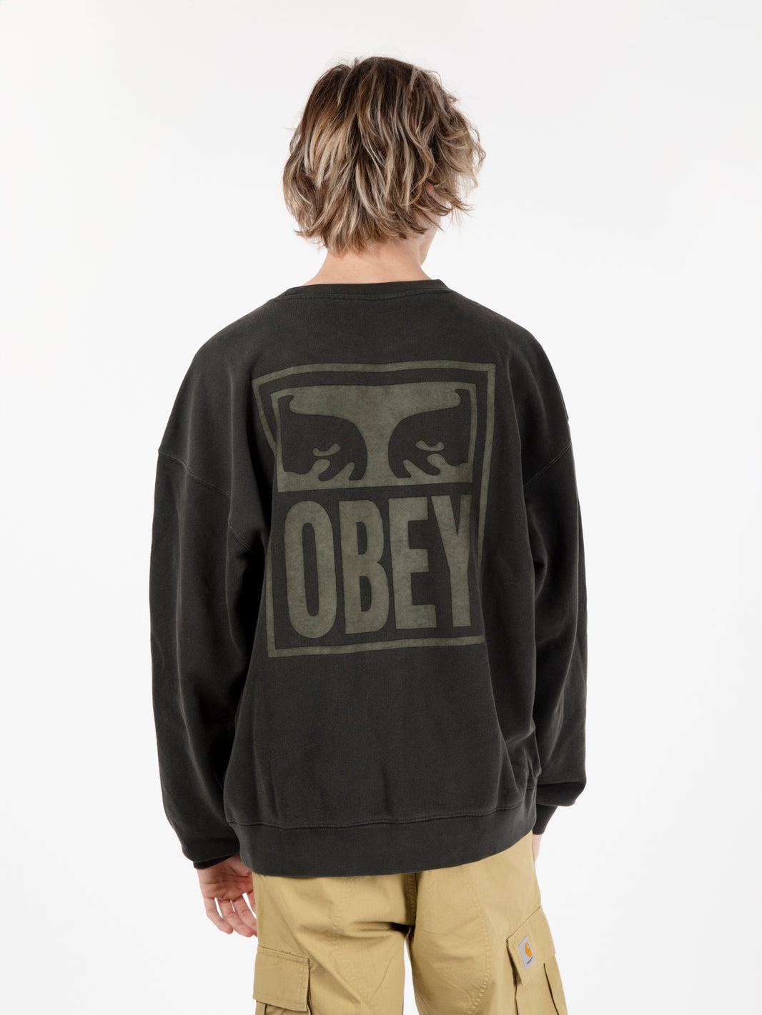 Pigment Eyes crew sweatshirt extra heavy pirate black