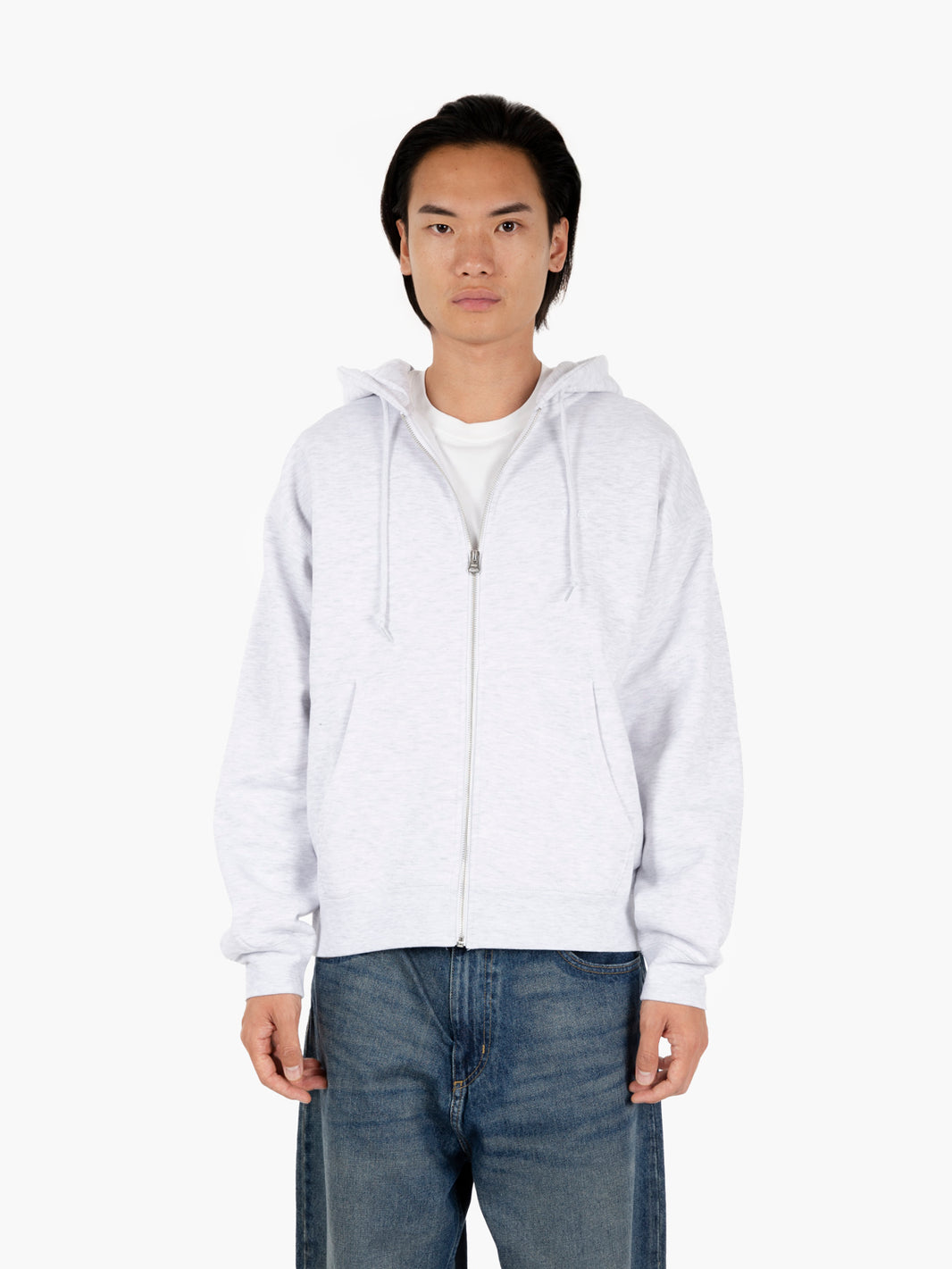 Felpa estabilished works bold zip ash grey