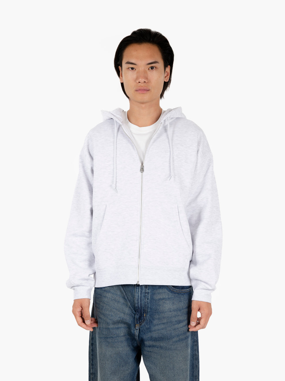 Felpa estabilished works bold zip ash grey