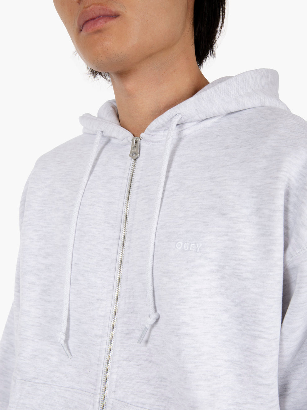 Felpa estabilished works bold zip ash grey