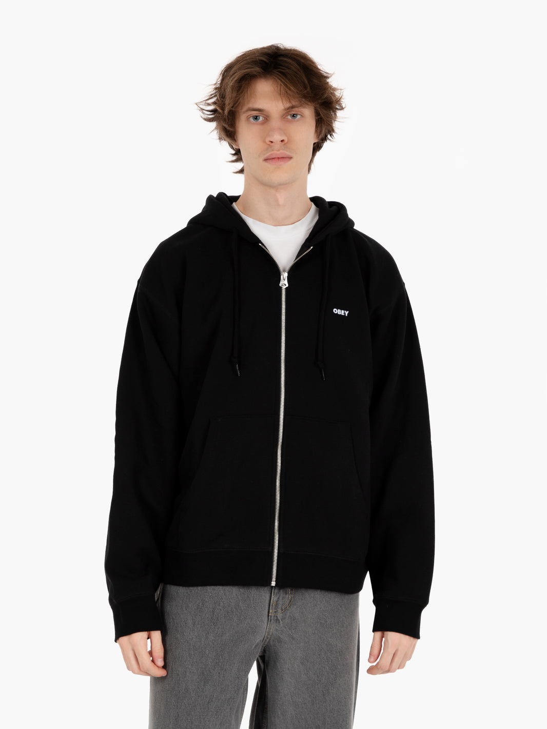 Established Works bold zip black sweatshirt