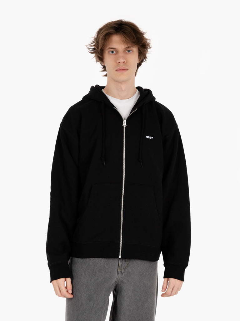 OBEY - Felpa estabilished works bold zip black