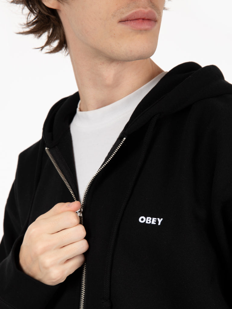 OBEY - Felpa estabilished works bold zip black